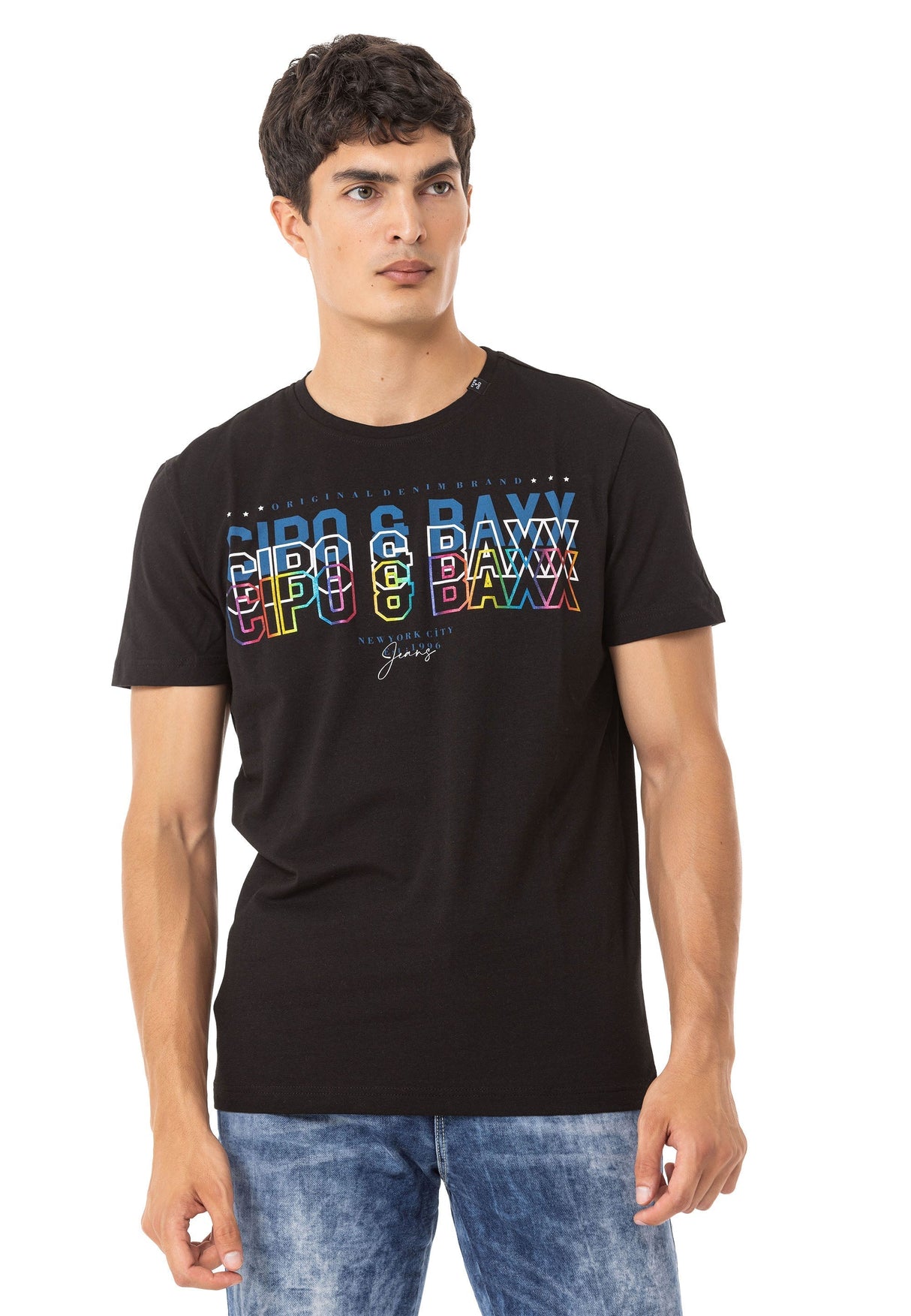 CT717 Men's T-shirt with stylish chest print