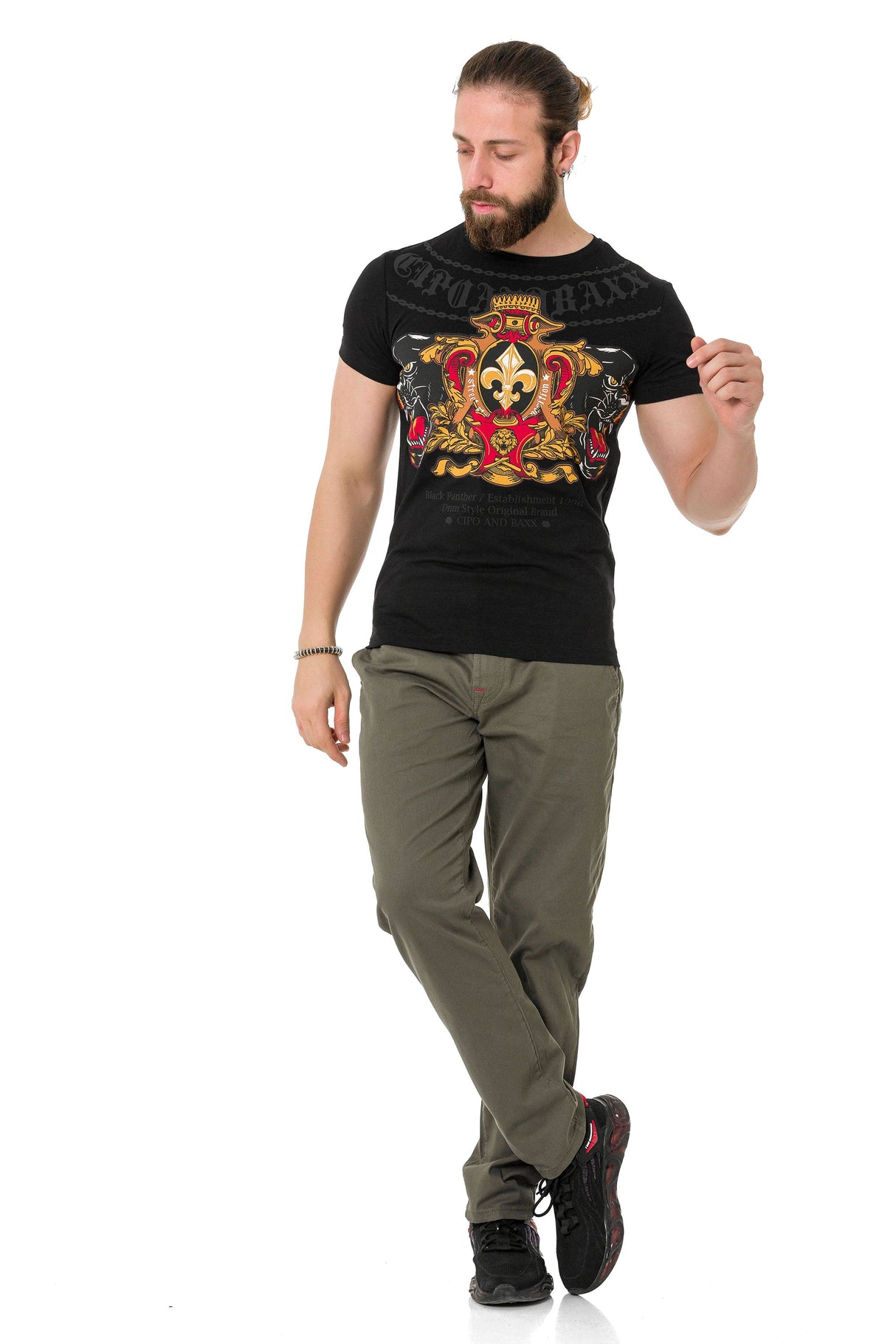 CT718 Men's T-Shirt with Panther Print
