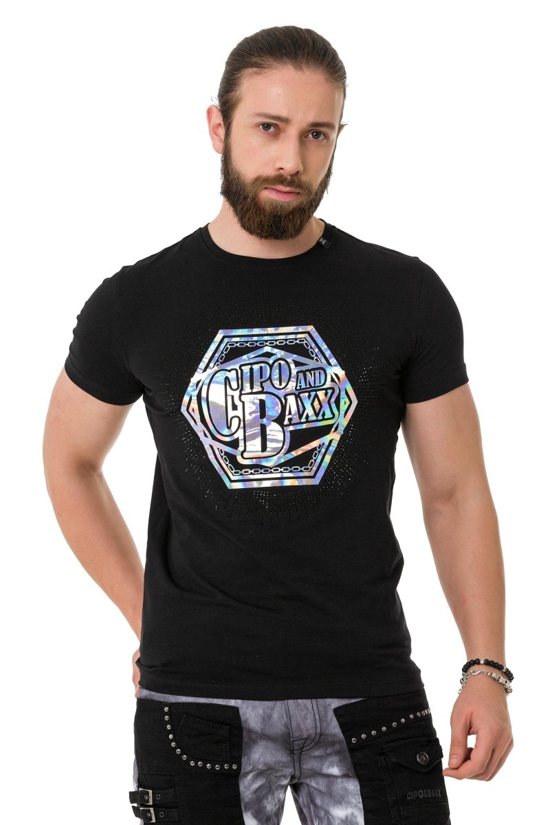 CT720 Men's T-shirt with trendy hologram design prints