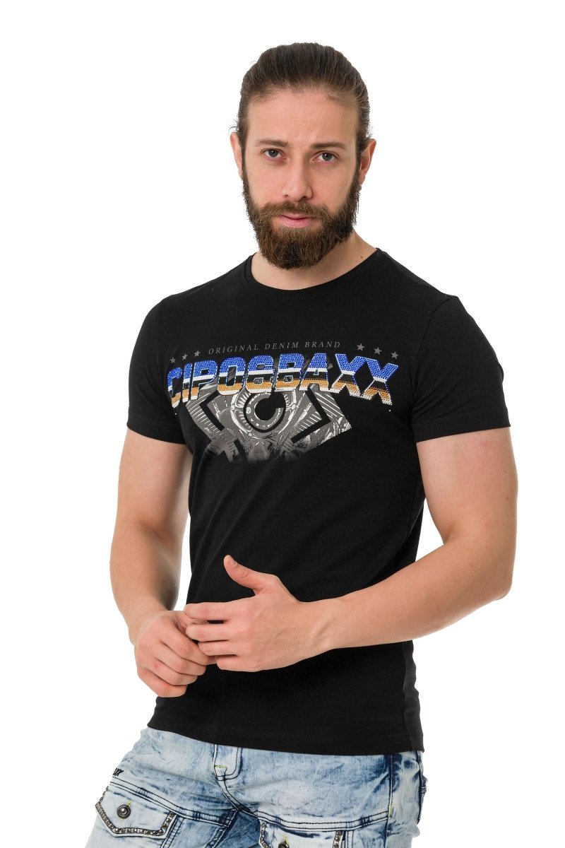 CT721 Men's T-shirt in extravagant look - brand print