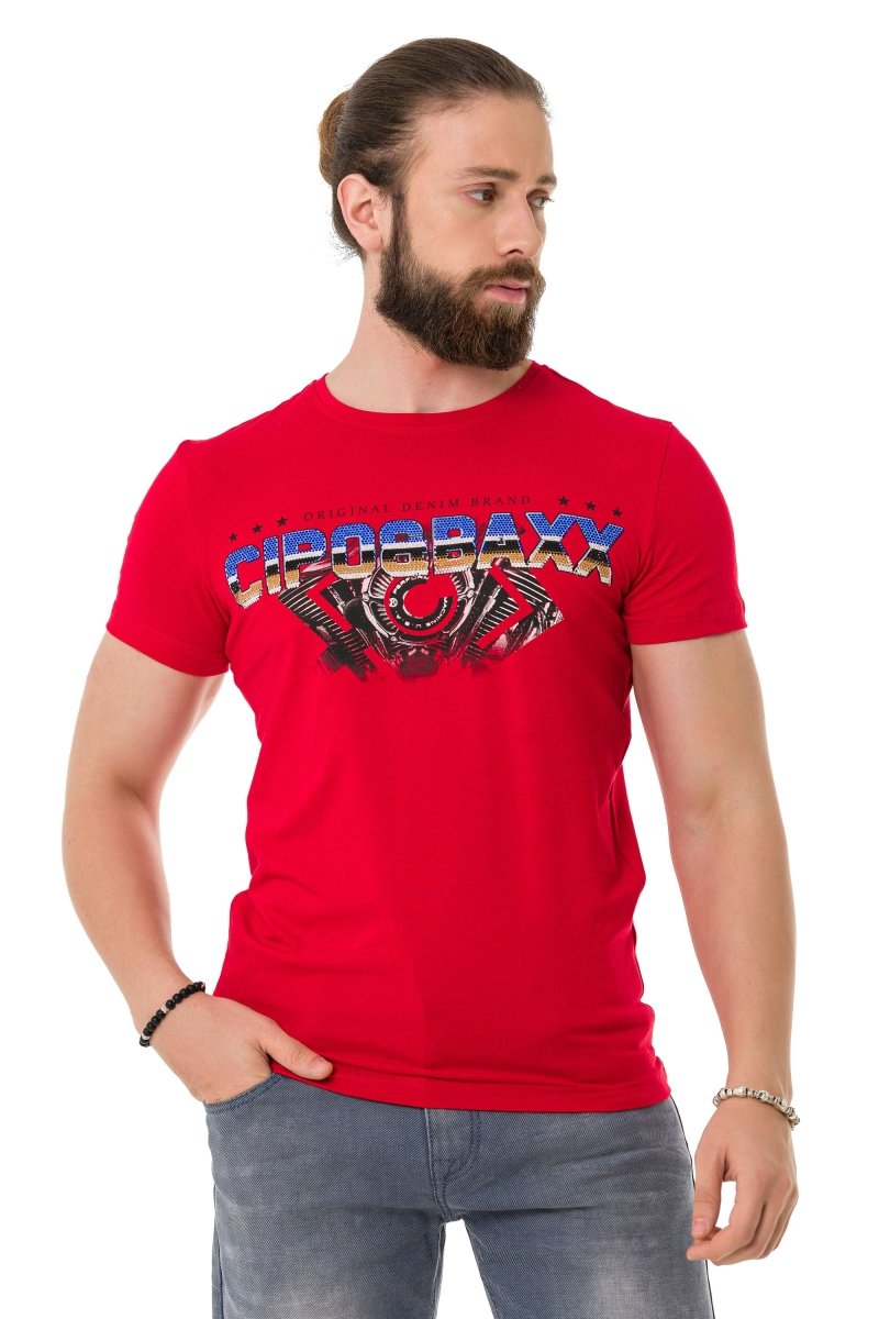 CT721 Men's T-shirt in extravagant look - brand print