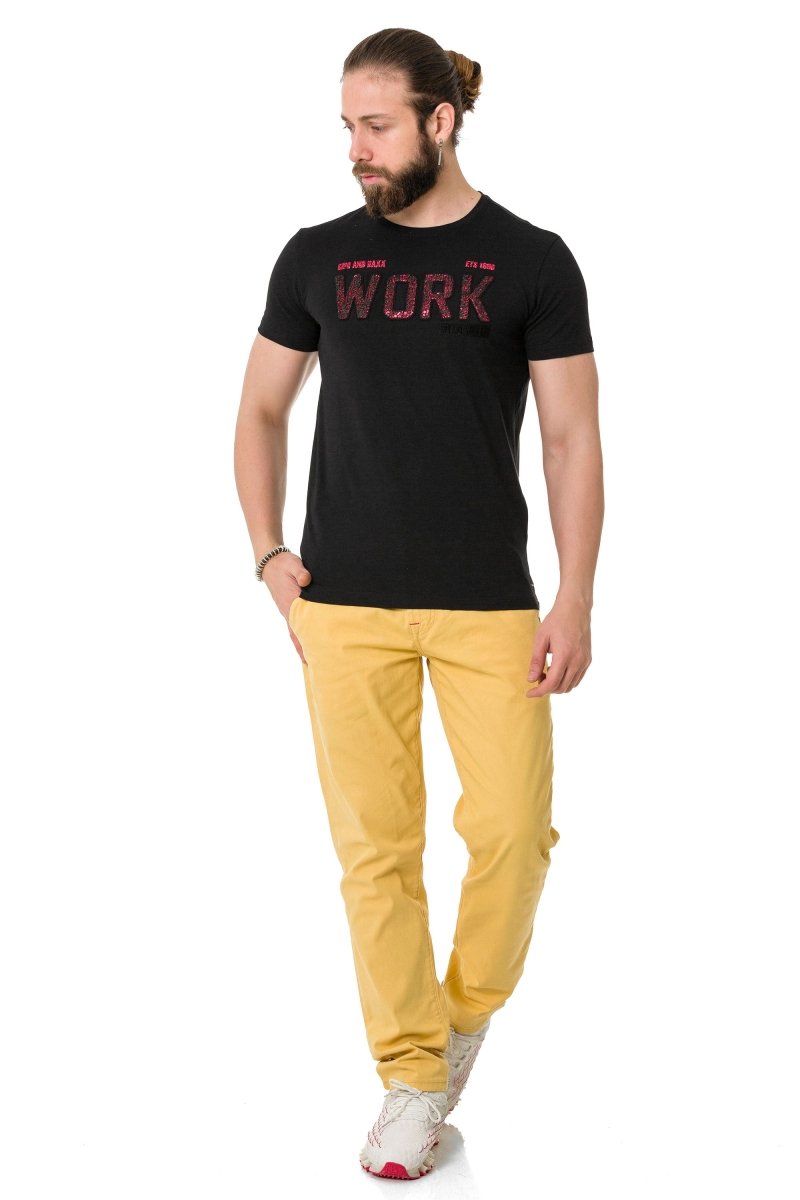 CT734 Men's T-Shirt with Piece Fill Embossing