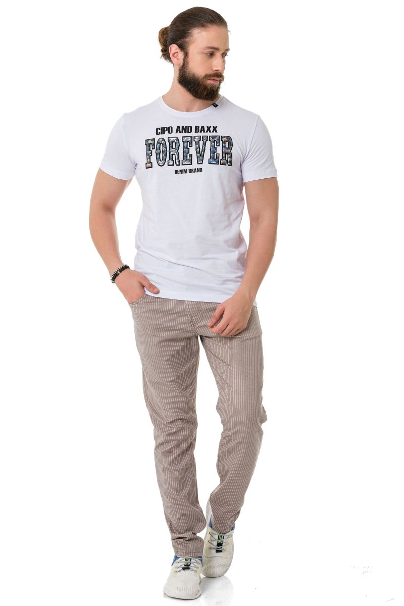 CT736 Men's T-shirt with glossy and embossed lettering