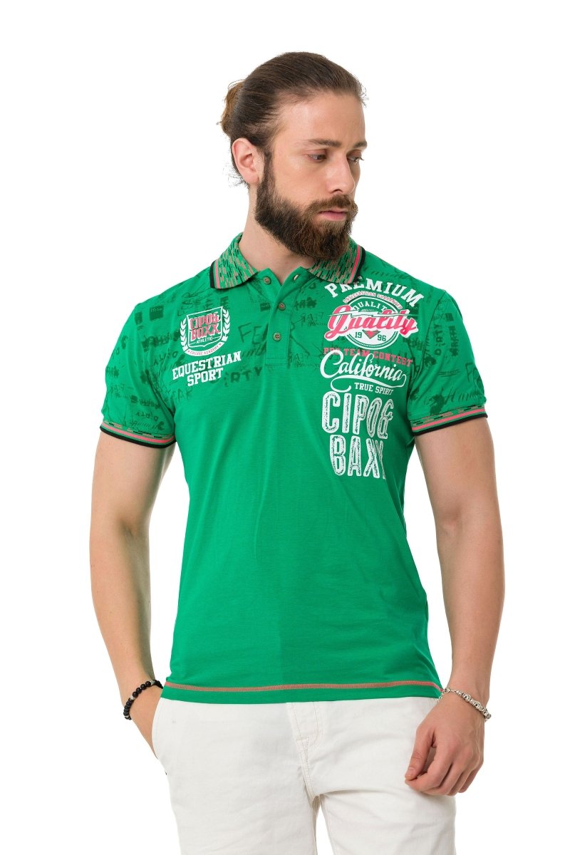 CT738 Men's Polo Shirt with Trendy Print