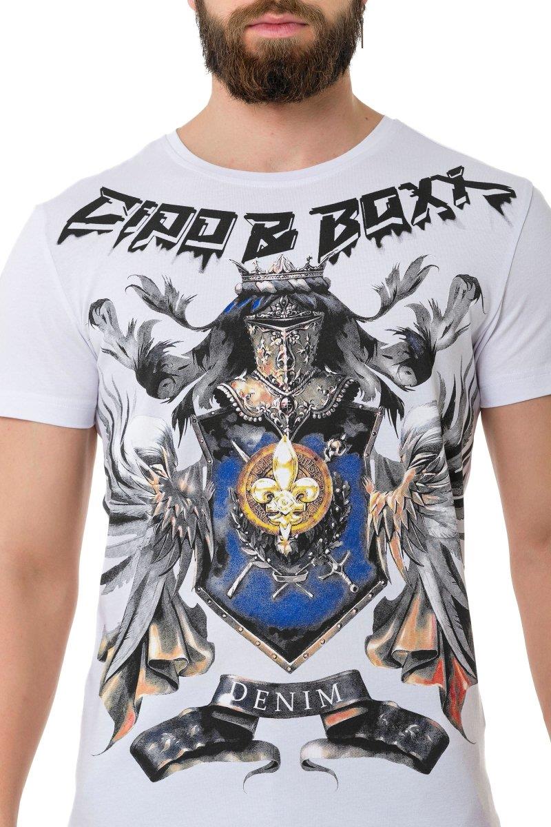 CT743 Men's T-shirt with printed crown