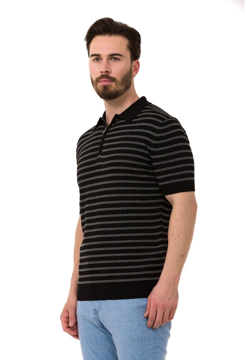 CT751 Men's Polo Shirt with Multicolored Stripe Design