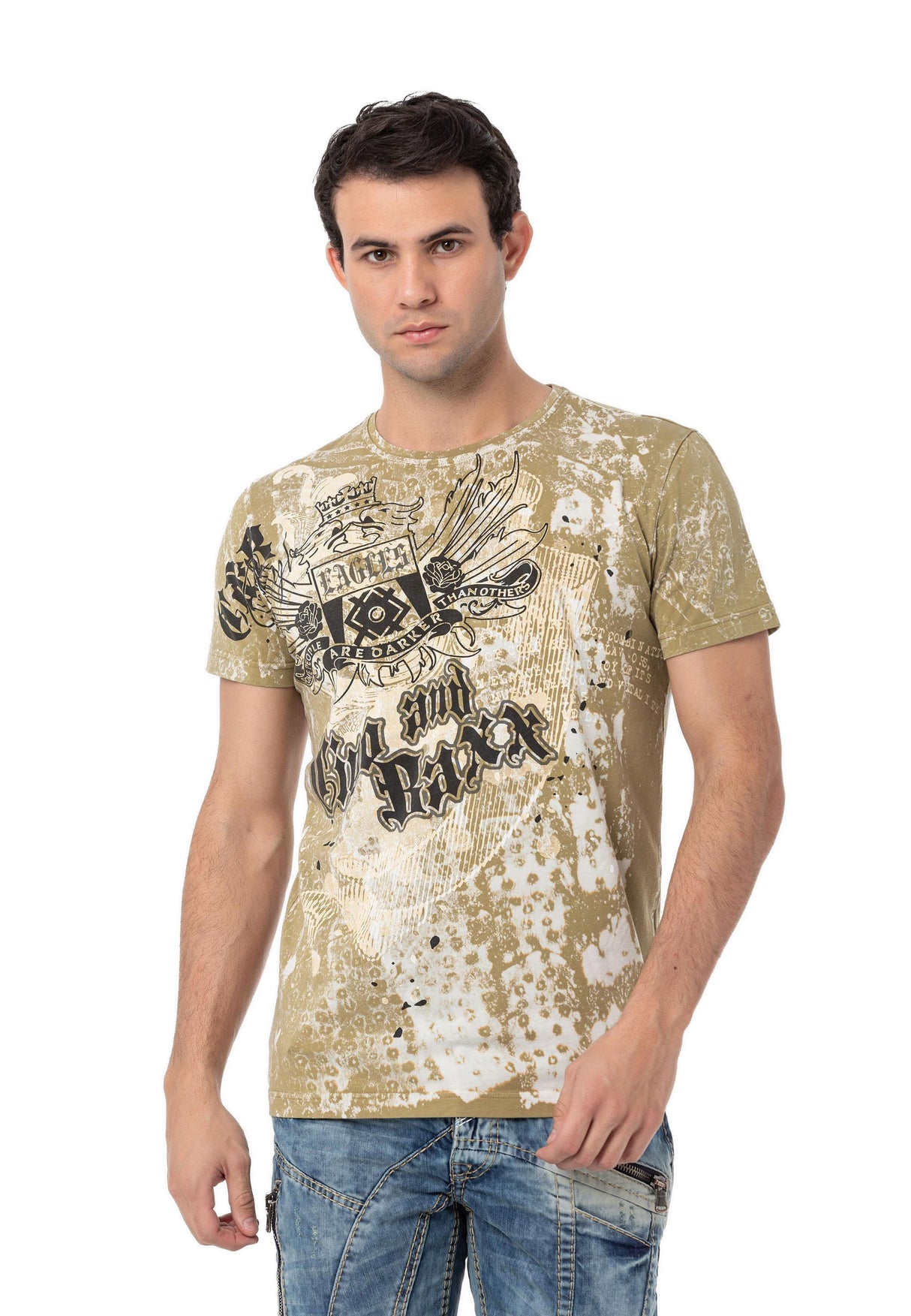 CT782 Men's T-shirt with large print