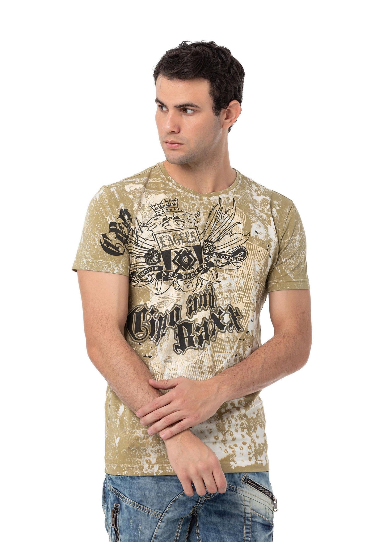 CT782 Men's T-shirt with large print