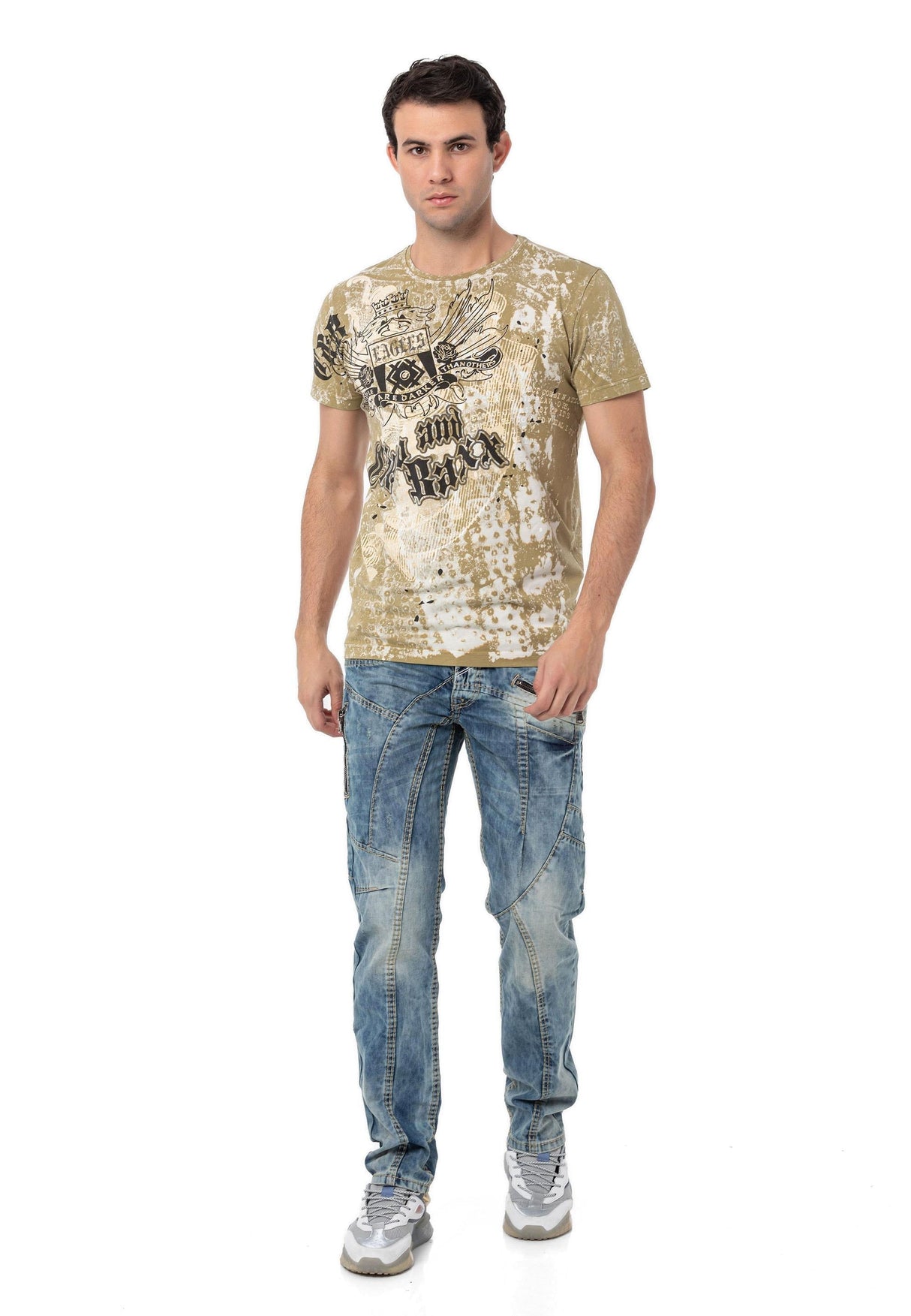 CT782 Men's T-shirt with large print