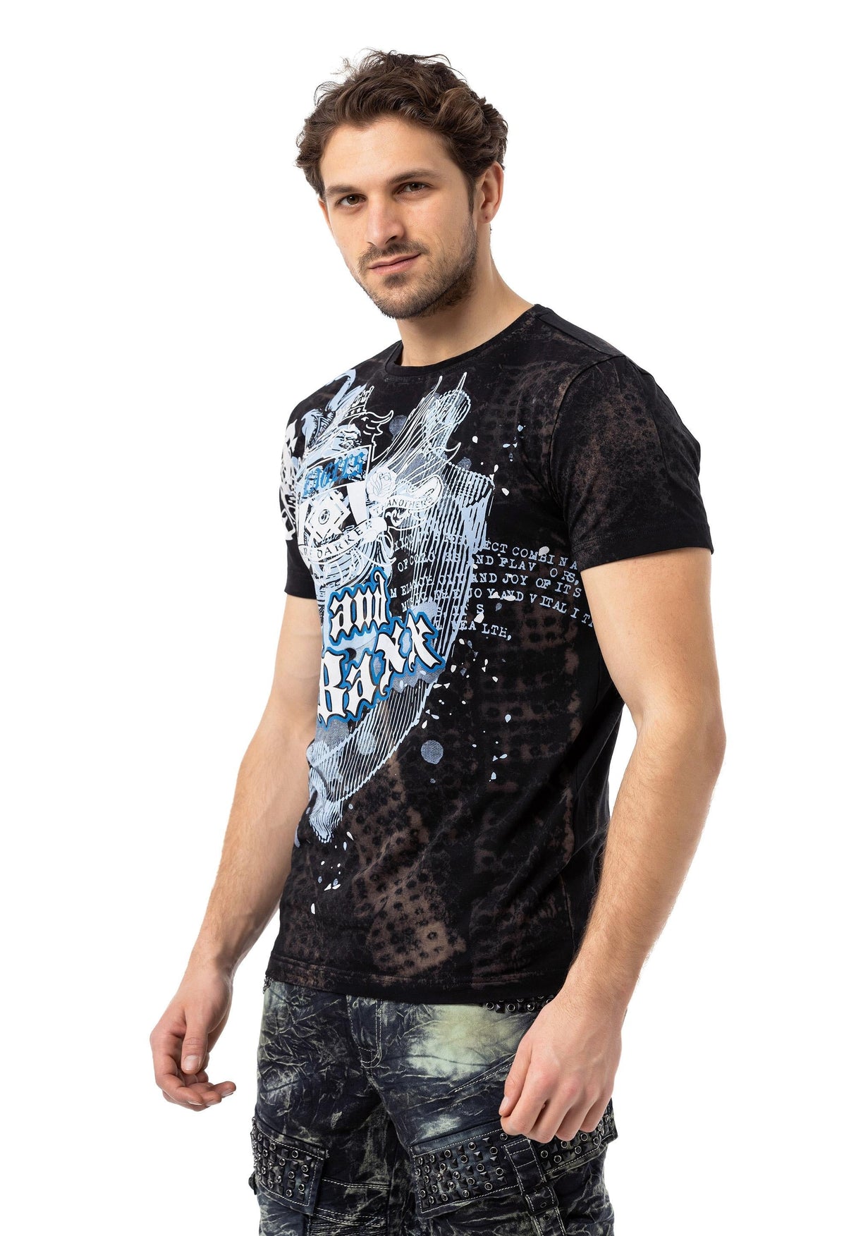 CT782 Men's T-shirt with large print