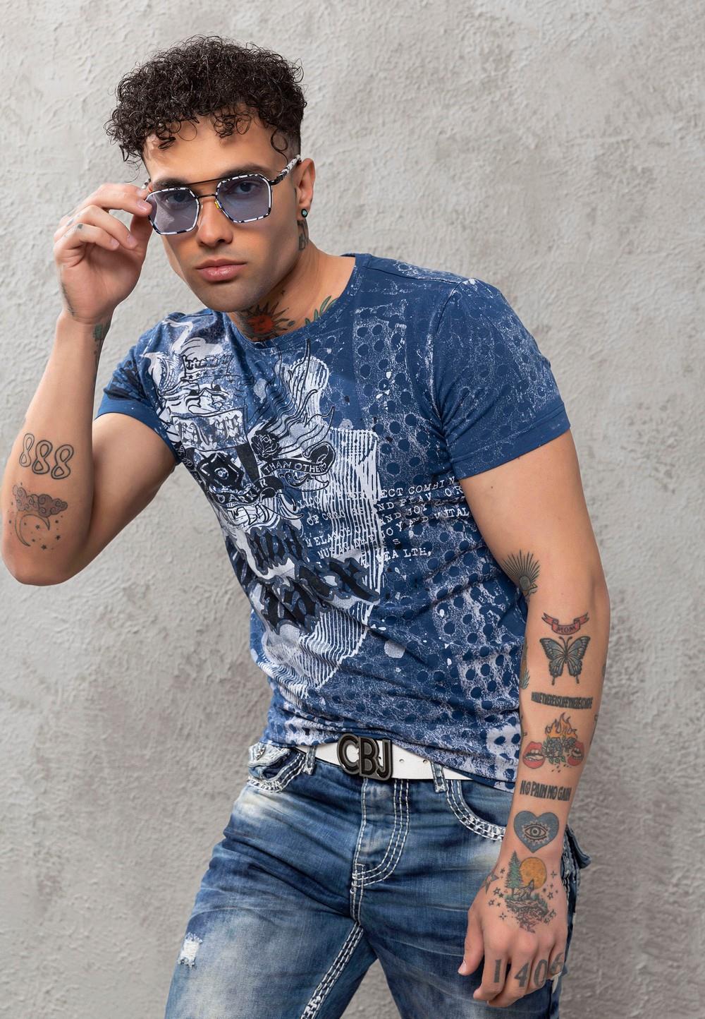 CT782 Men's T-shirt with large print