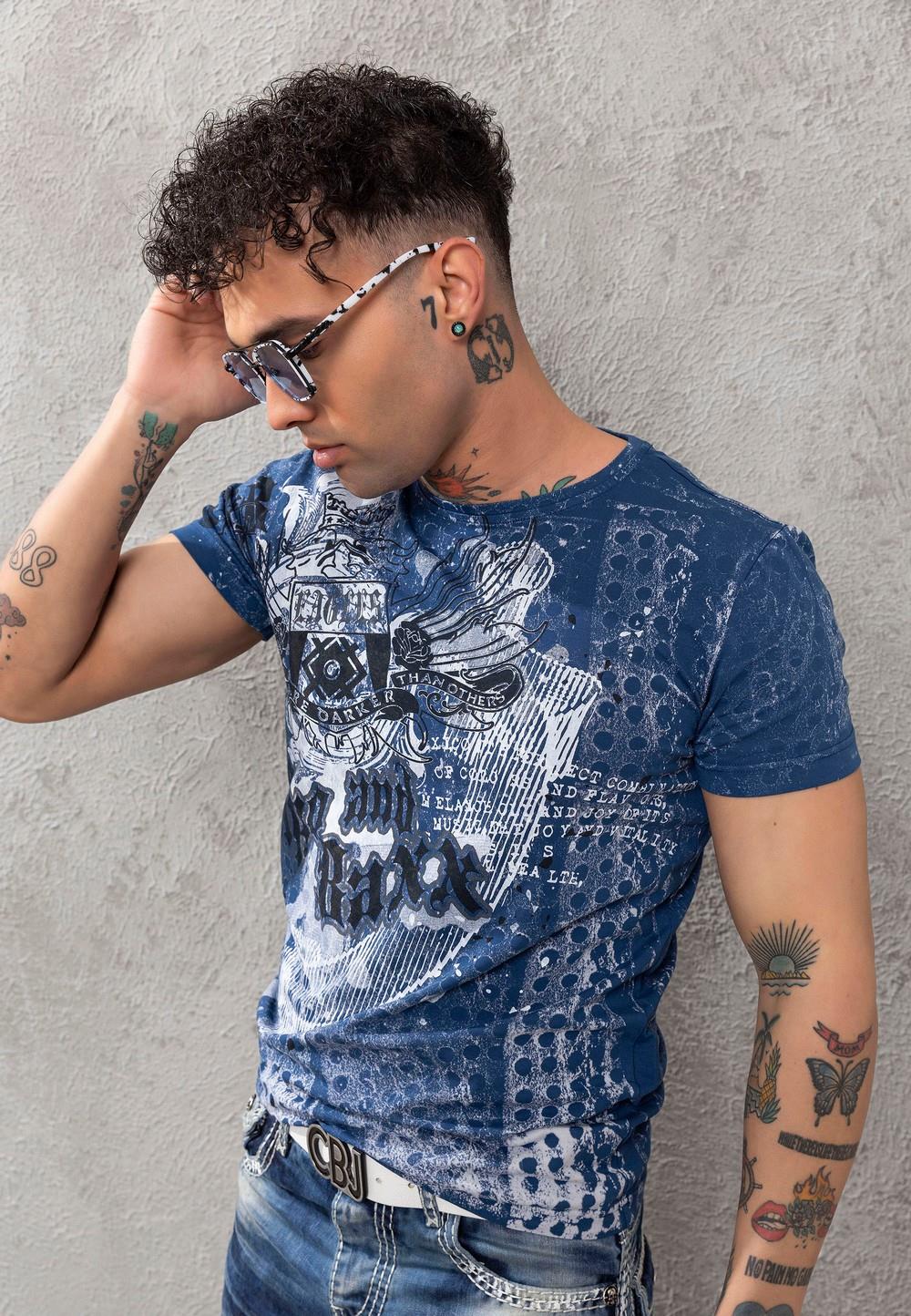 CT782 Men's T-shirt with large print