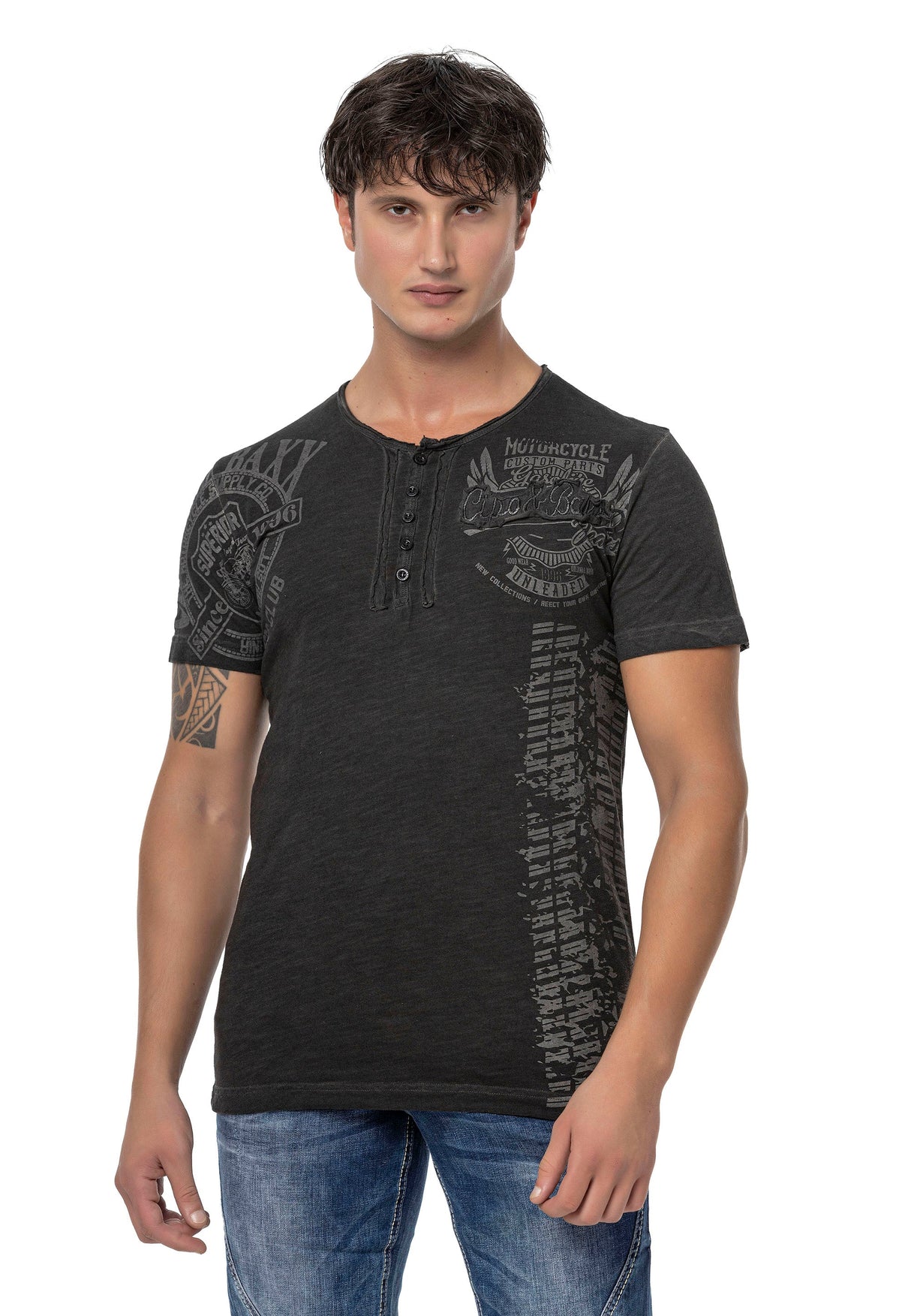 CT789 Biker Men's T-Shirt with Crew Neck