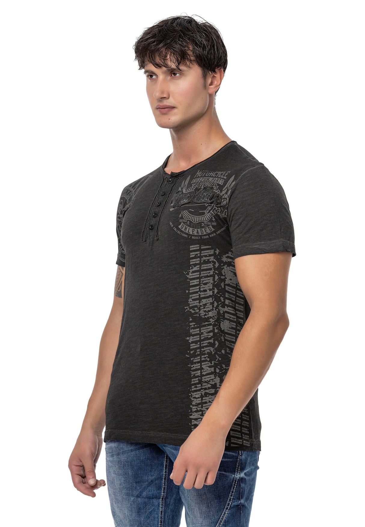 CT789 Biker Men's T-Shirt with Crew Neck