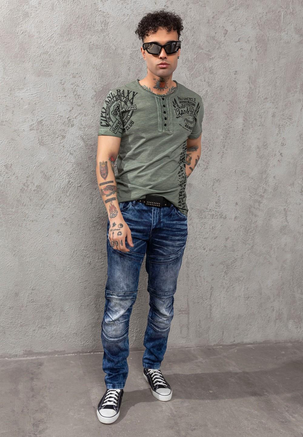 CT789 Biker Men's T-Shirt with Crew Neck