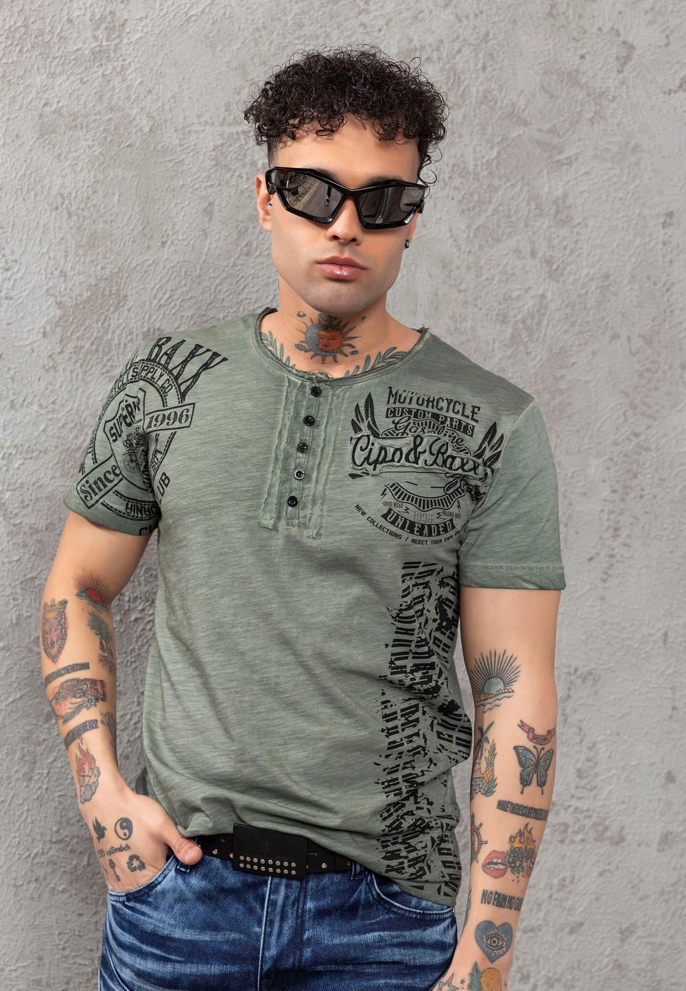CT789 Biker Men's T-Shirt with Crew Neck