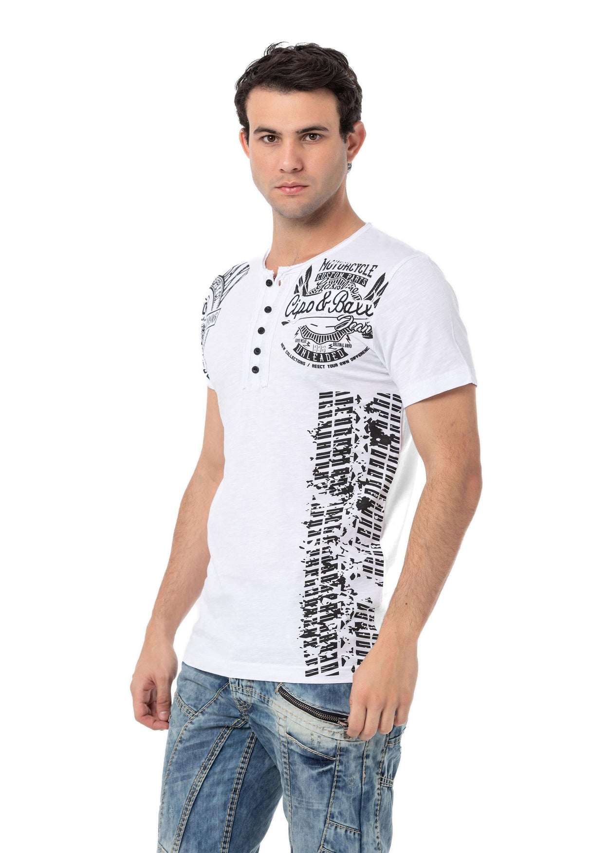 CT789 Biker Men's T-Shirt with Crew Neck