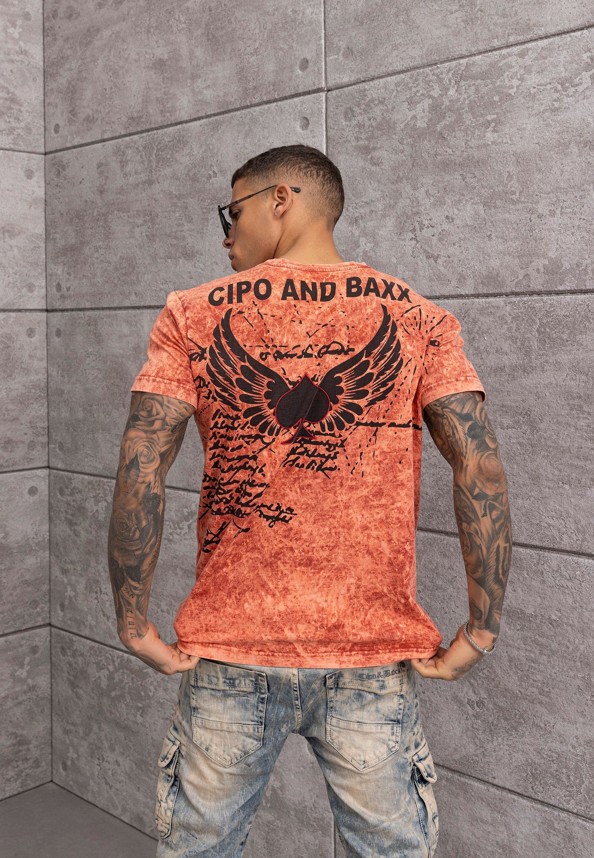 CT800 Men's Crew Neck T-Shirt – Wash & Eagle Print