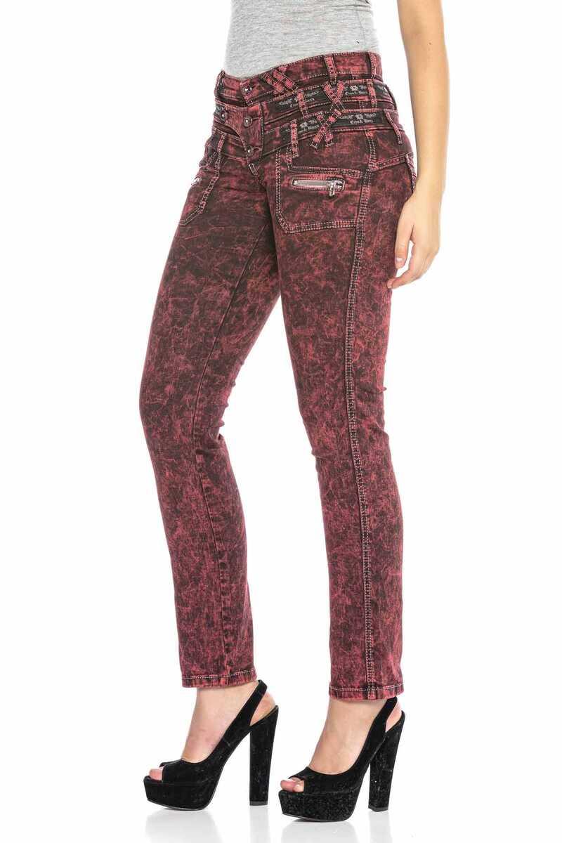 WD418 Women's comfortable jeans with triple waistband