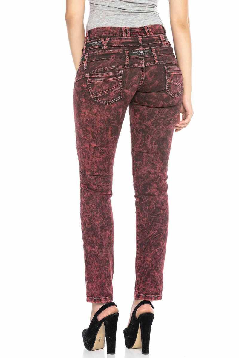 WD418 Women's comfortable jeans with triple waistband