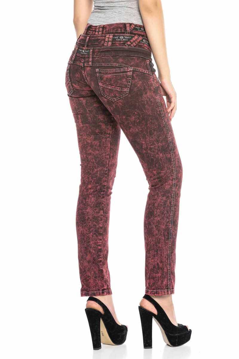 WD418 Women's comfortable jeans with triple waistband