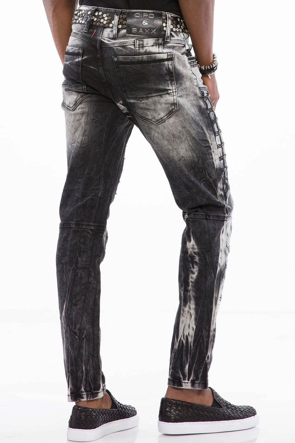 CD496 Men's Streetwear Jeans with Wash Pattern