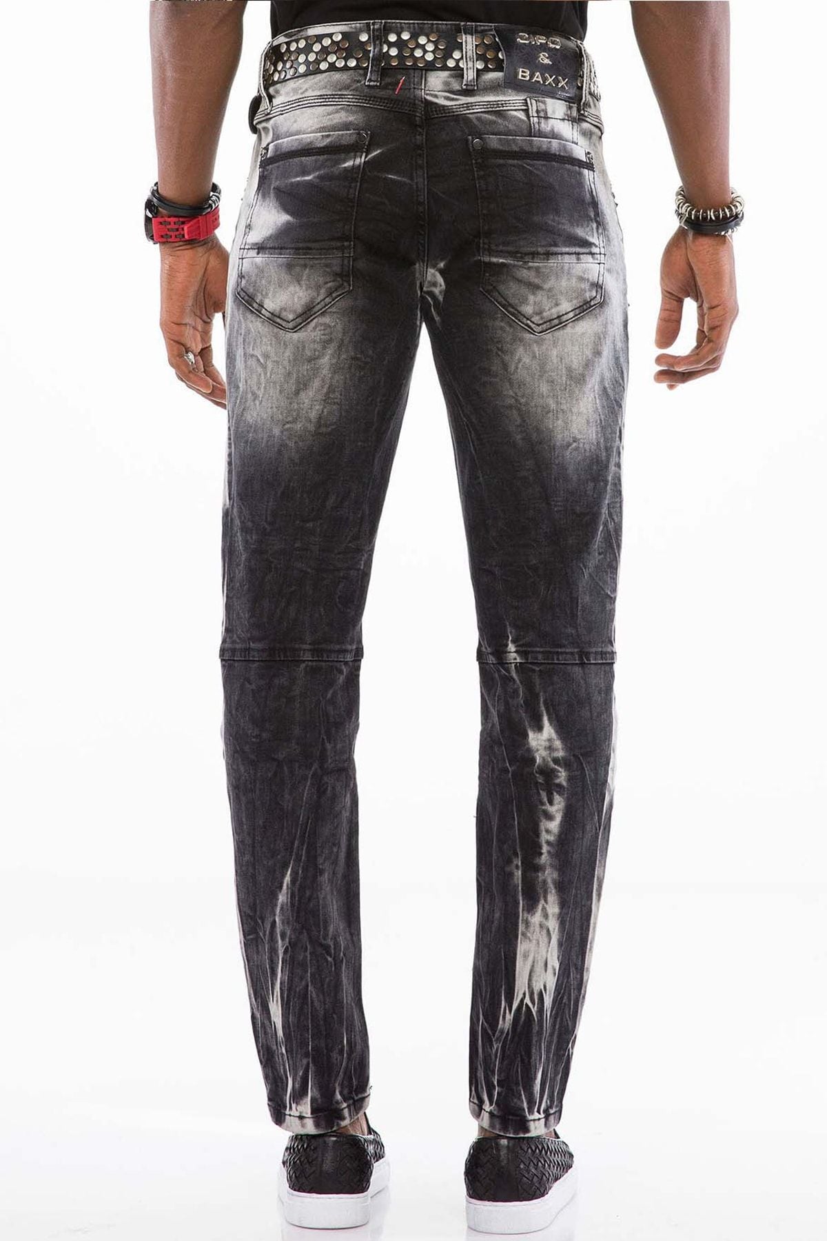 CD496 Men's Streetwear Jeans with Wash Pattern