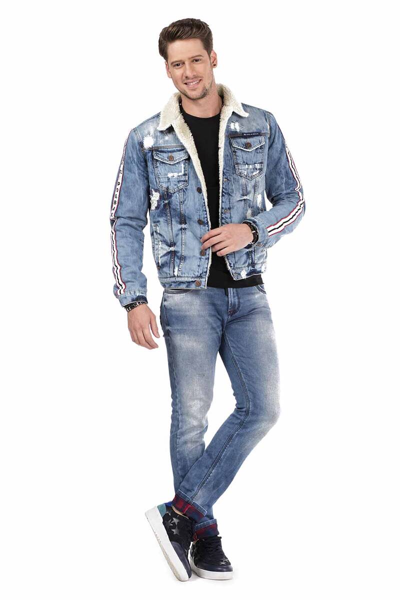 CD469 Men's slim-fit jeans with distinctive wash