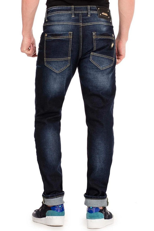 CD468 Men's Regular Fit Jeans with distinctive wash