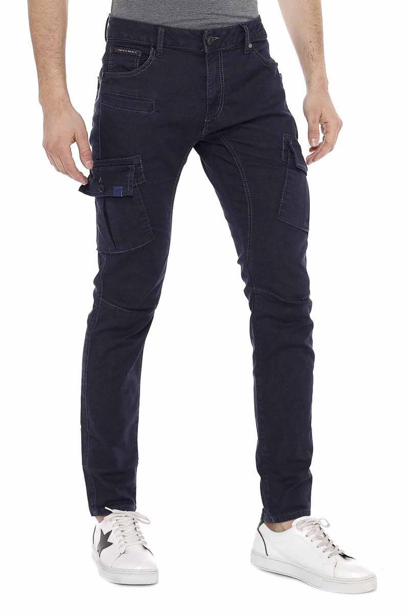CD454 Men's Slim-Fit Jeans with Side Pockets