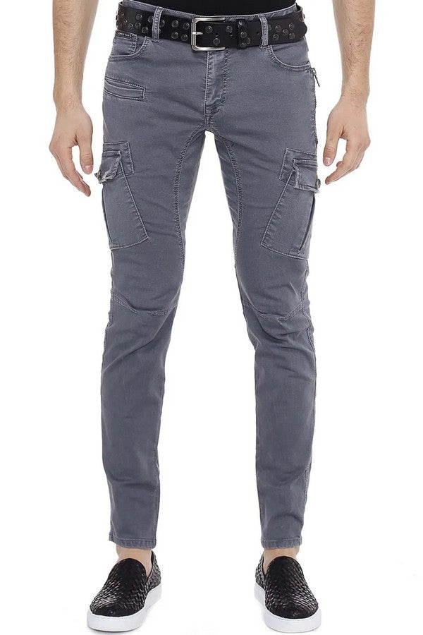 CD454 Men's Slim-Fit Jeans with Side Pockets