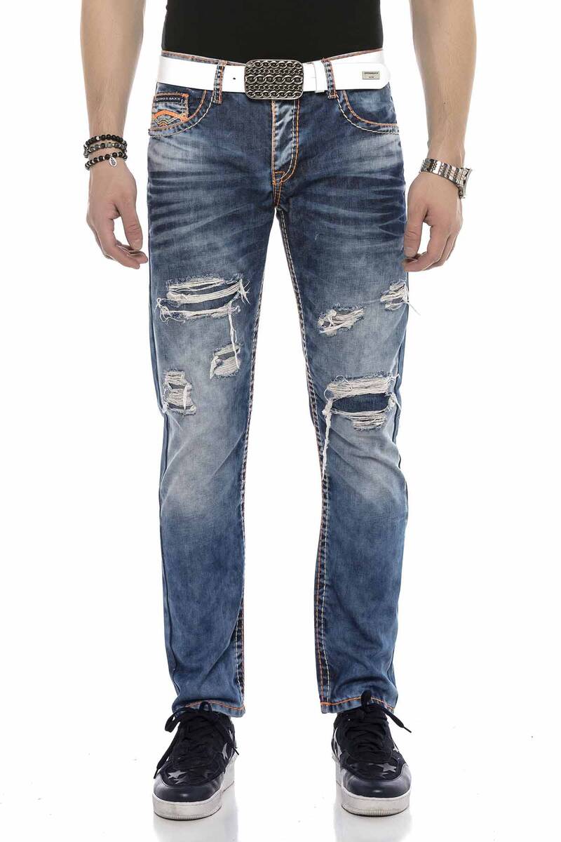 CD604 Men's comfortable jeans in a destroyed look