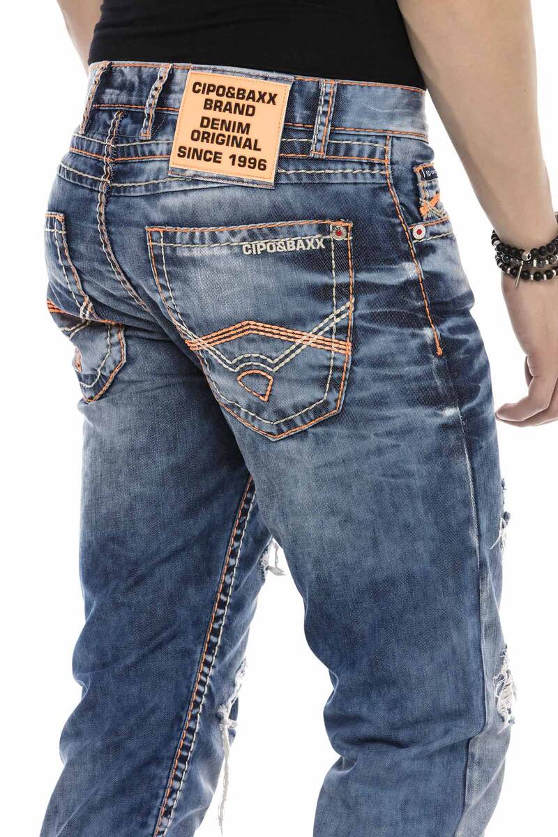 CD604 Men's comfortable jeans in a destroyed look
