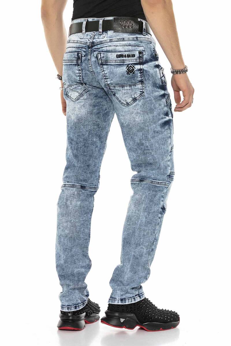CD598 Men's comfortable jeans with cool decorative seam elements
