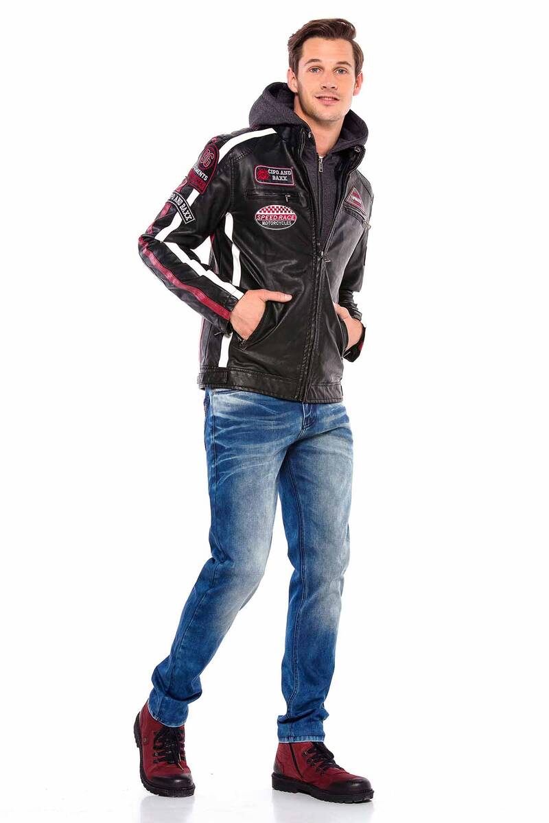 CD562 Men's comfortable jeans with a striking wash in straight fit