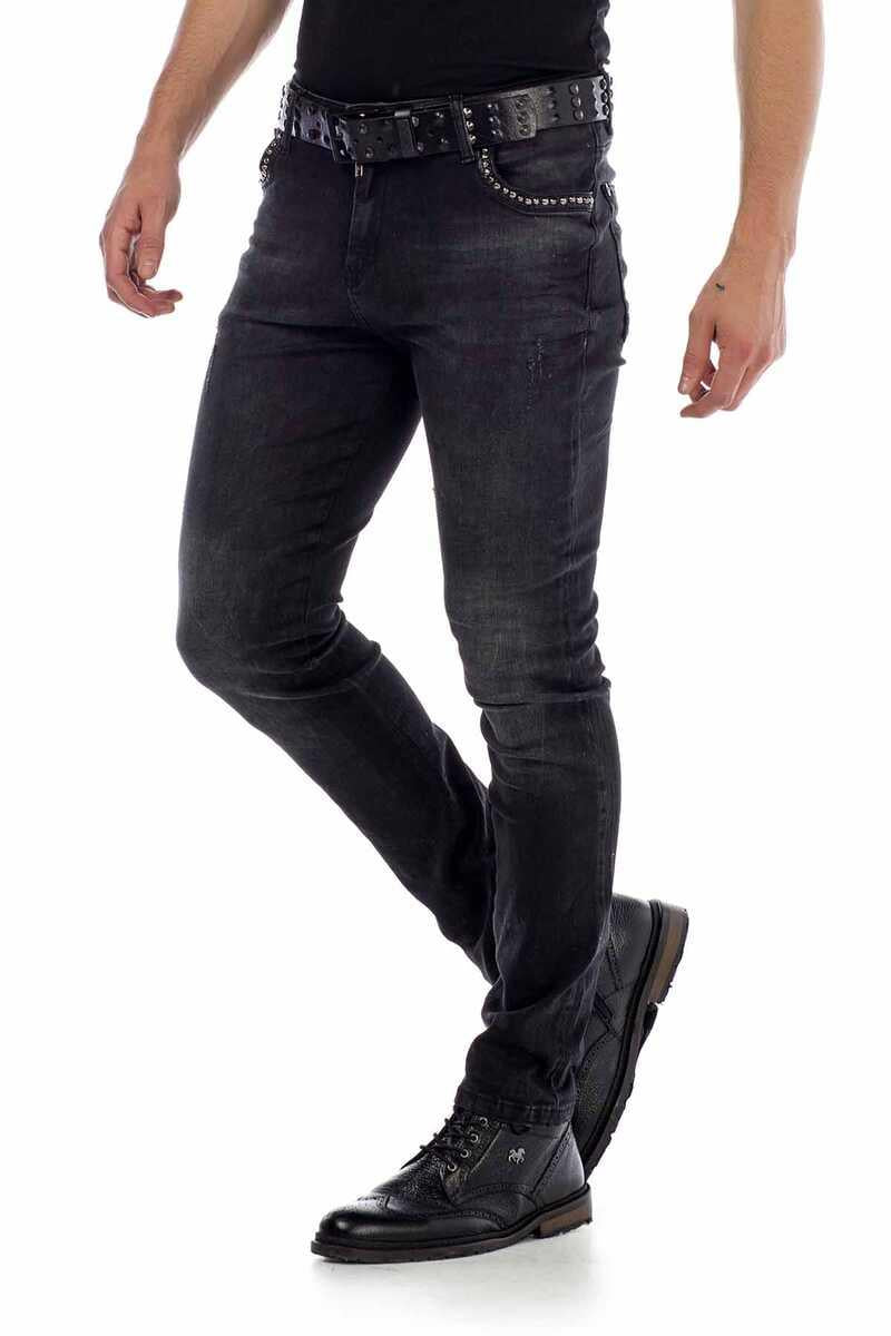 CD426 Men's comfortable jeans with rivet details