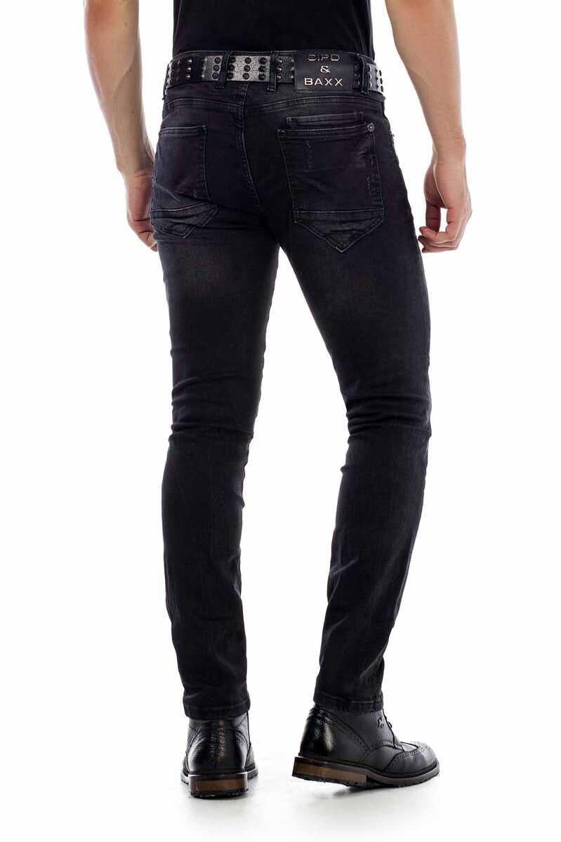 CD426 Men's comfortable jeans with rivet details