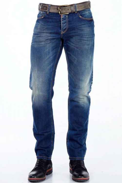 CD331 Men's comfortable jeans with a subtle wash, straight fit