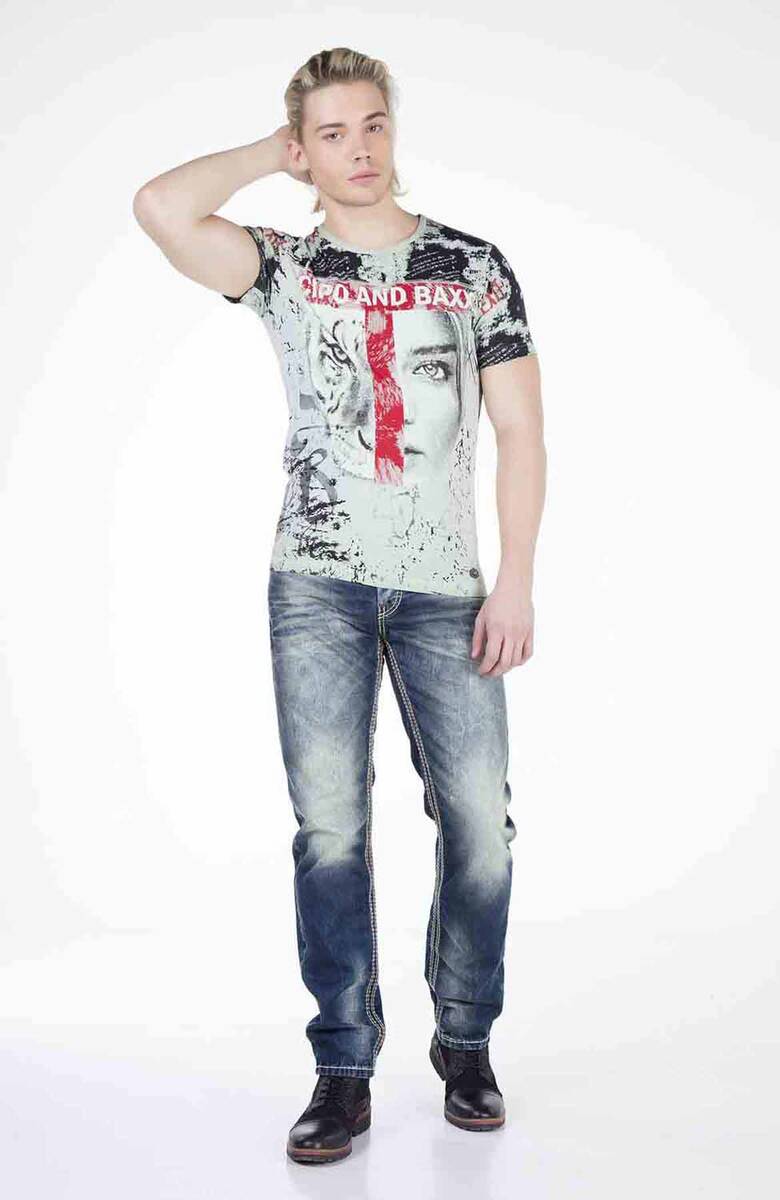 CD329 Men's comfortable jeans with a great wash