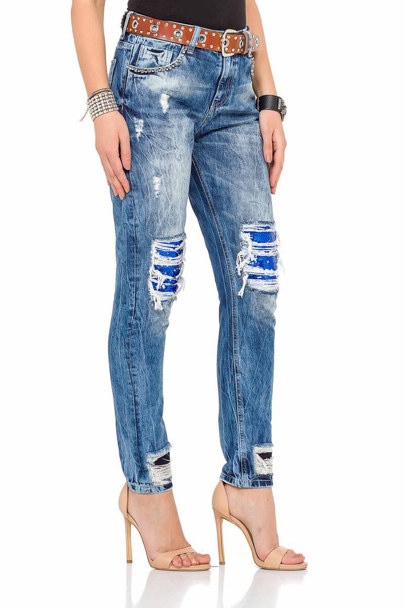 WD305 Women's skinny jeans with boyfriend cut