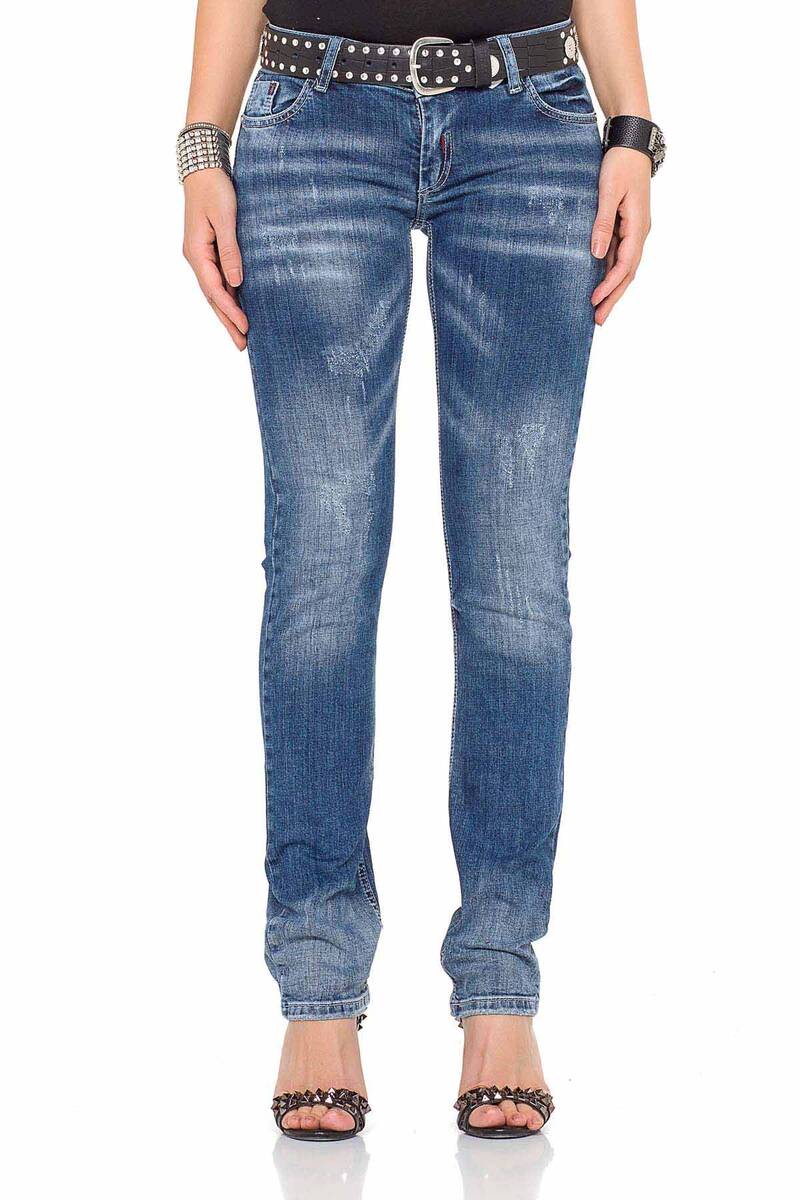 WD364 Women's comfortable jeans with trendy bootcut