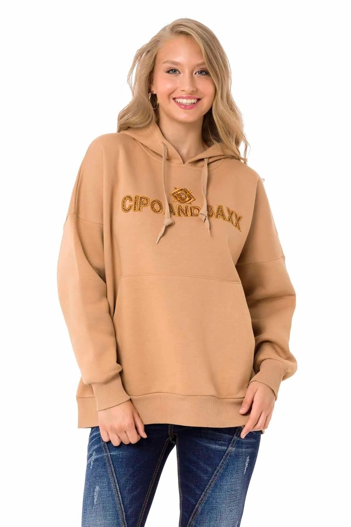 WL334 Women's hooded sweatshirt with trendy brand embroidery