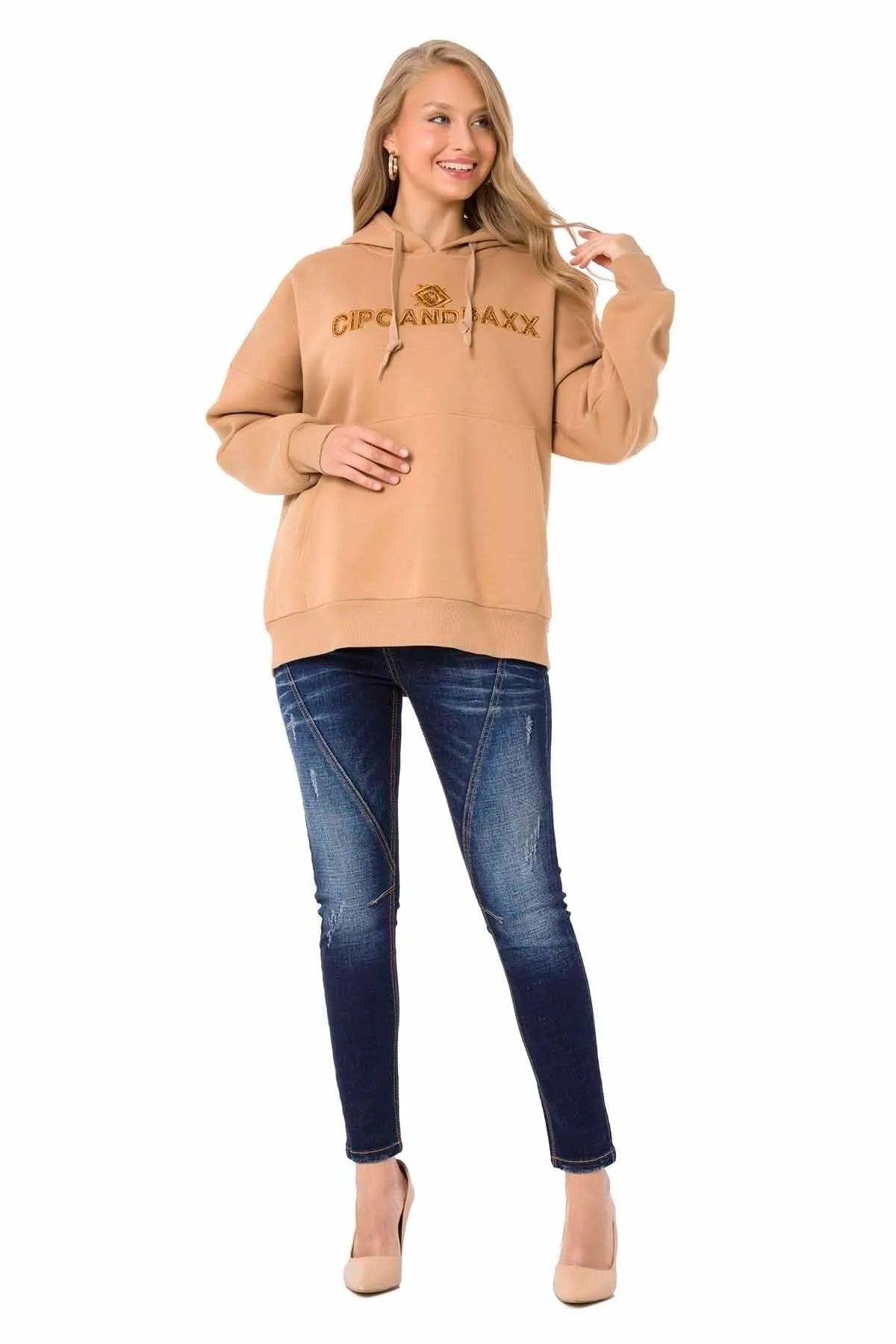 WL334 Women's hooded sweatshirt with trendy brand embroidery