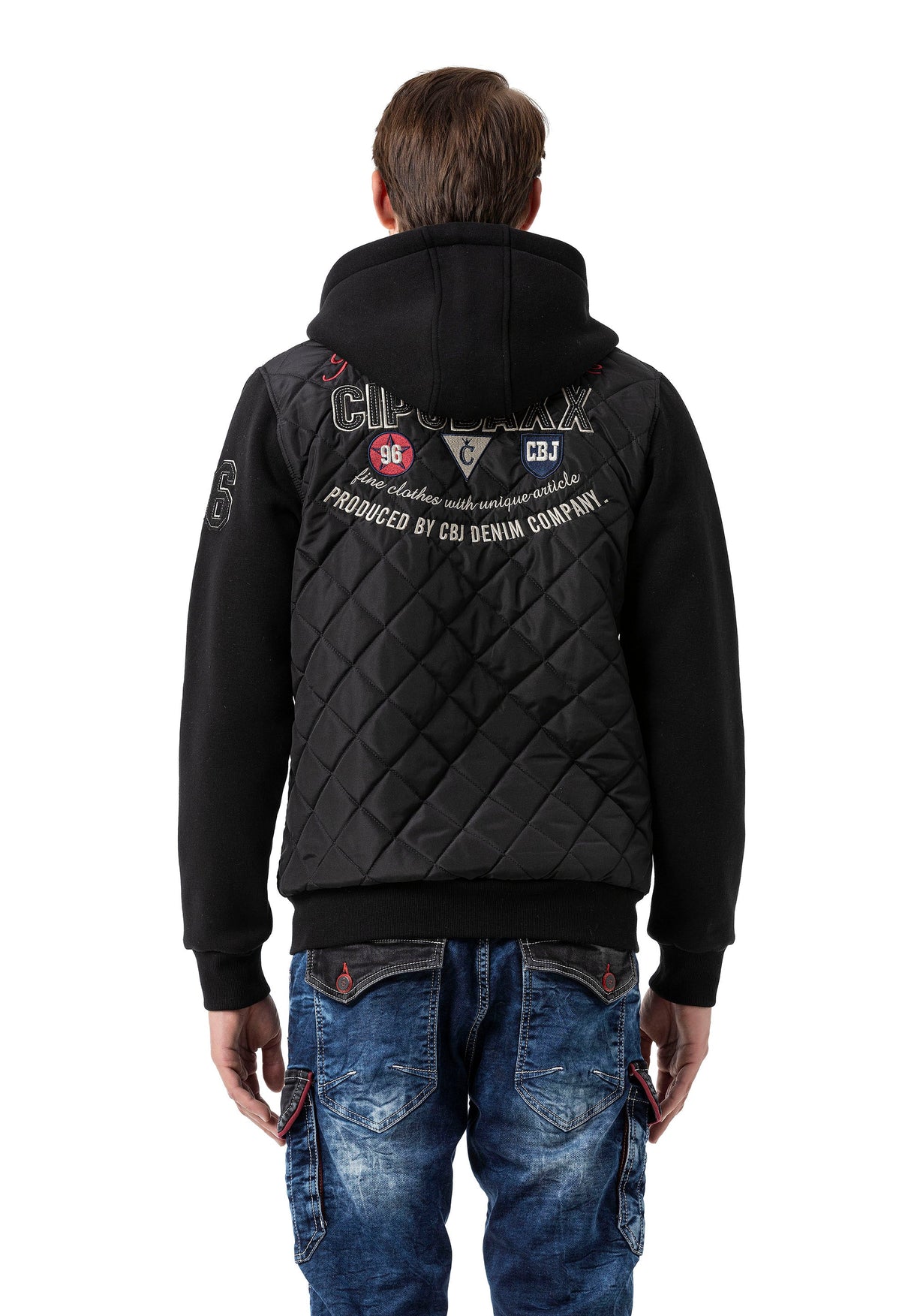 CJ303 Men's jacket with padded diamond pattern and sweat details