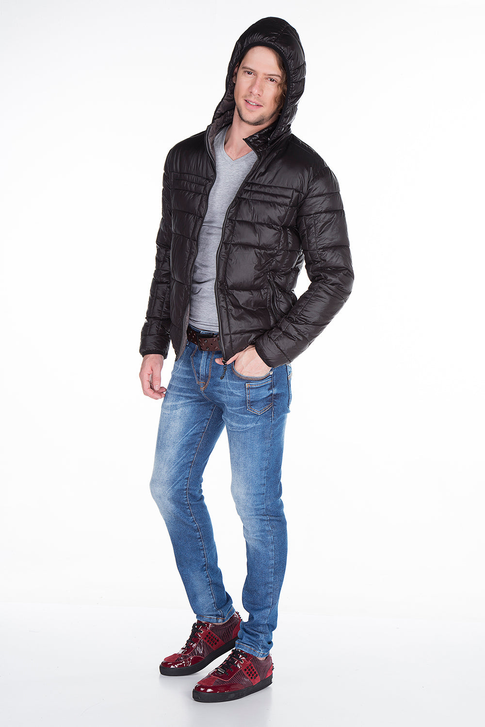 CM127 Men's Winter Jacket – Quilted Design & Detachable Hood