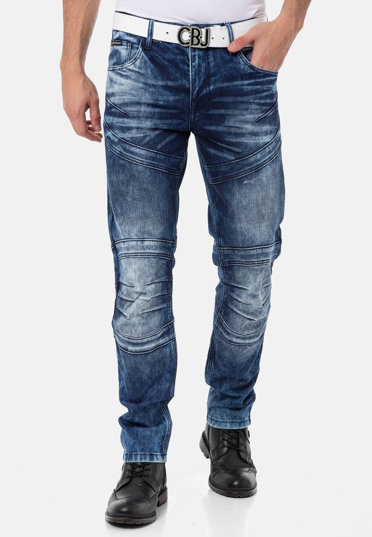 CD876 Men's Jeans - Stylish Straight Fit with Comfort
