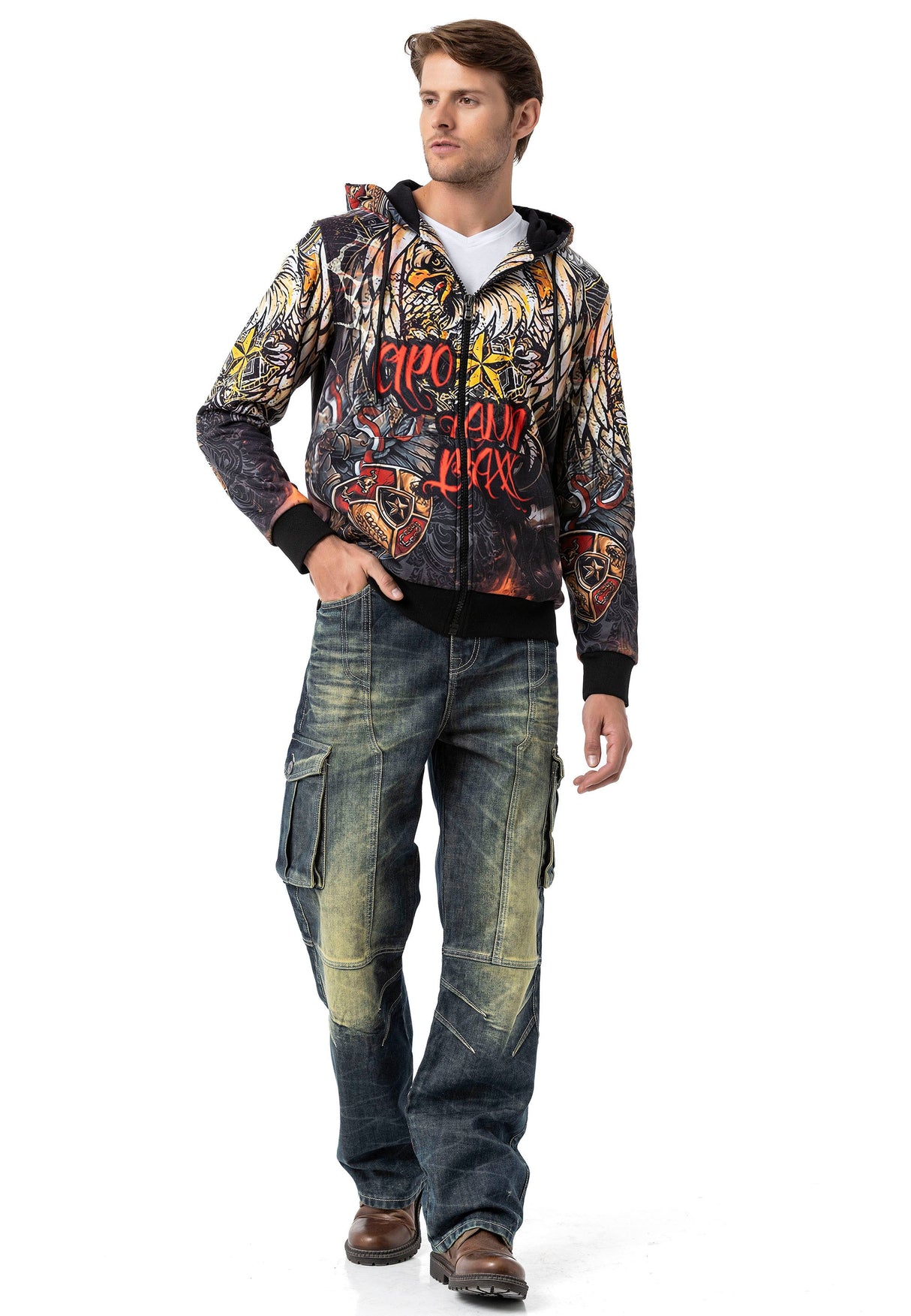 CD897 Men's Jeans - Over Size, Loose Fit, Dirty Wash