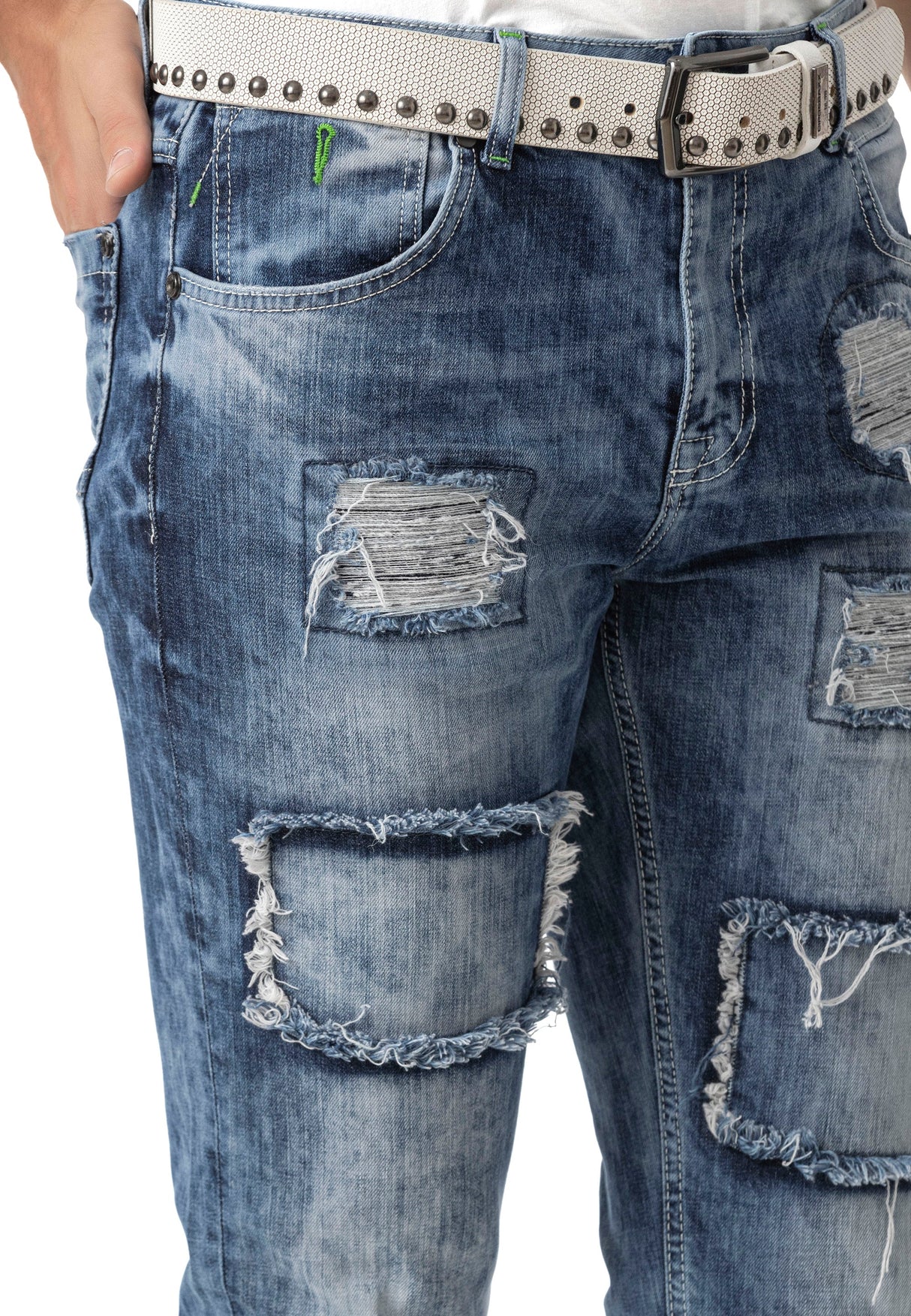 CD900 Stylish Cipo & Baxx men's jeans – used look with patch details and modern cut.