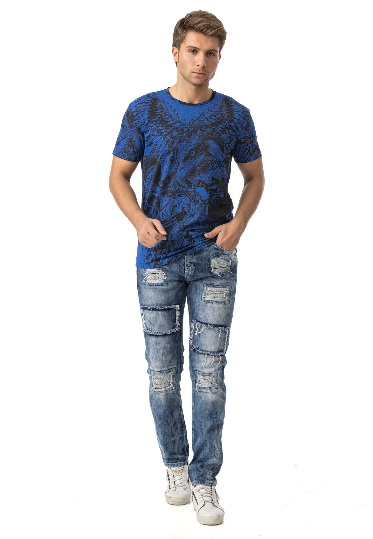 CD900 Stylish Cipo & Baxx men's jeans – used look with patch details and modern cut.