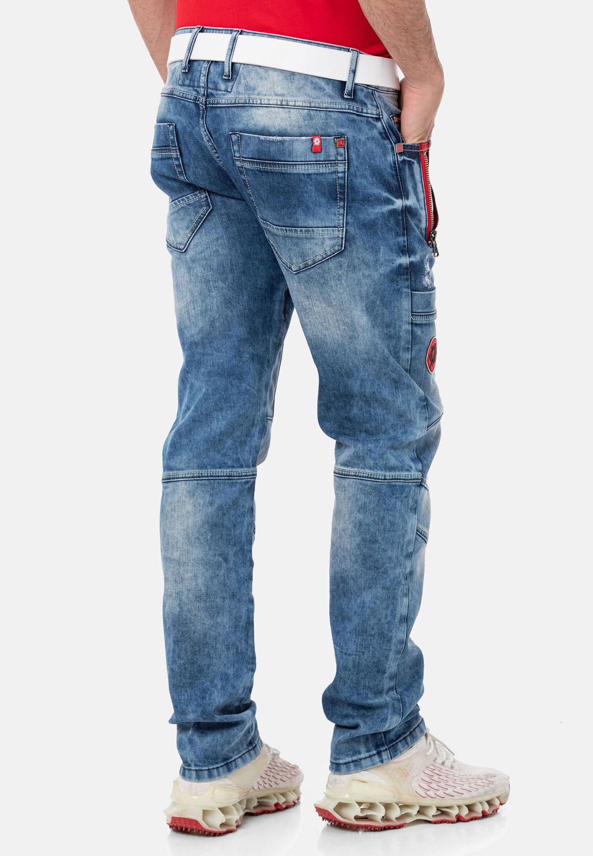 CD847 Men's Designer Jeans with Contrasting Details